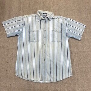 Vintage Fubu button up shirt‎ mens large blue 1990s striped